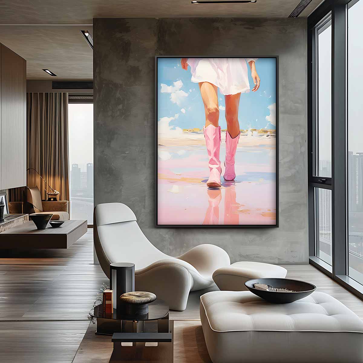 Vrolijk Wandelen – staande wandkunst voor woonkamer of interieur