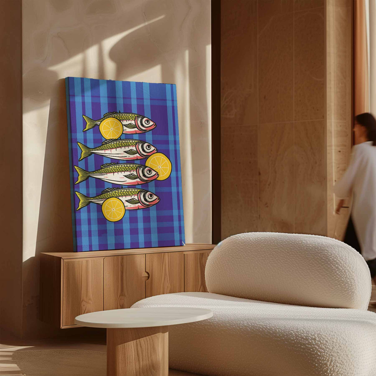 Vrolijke Vissen Met Citroen – dibond kunstwerk als wanddecoratie