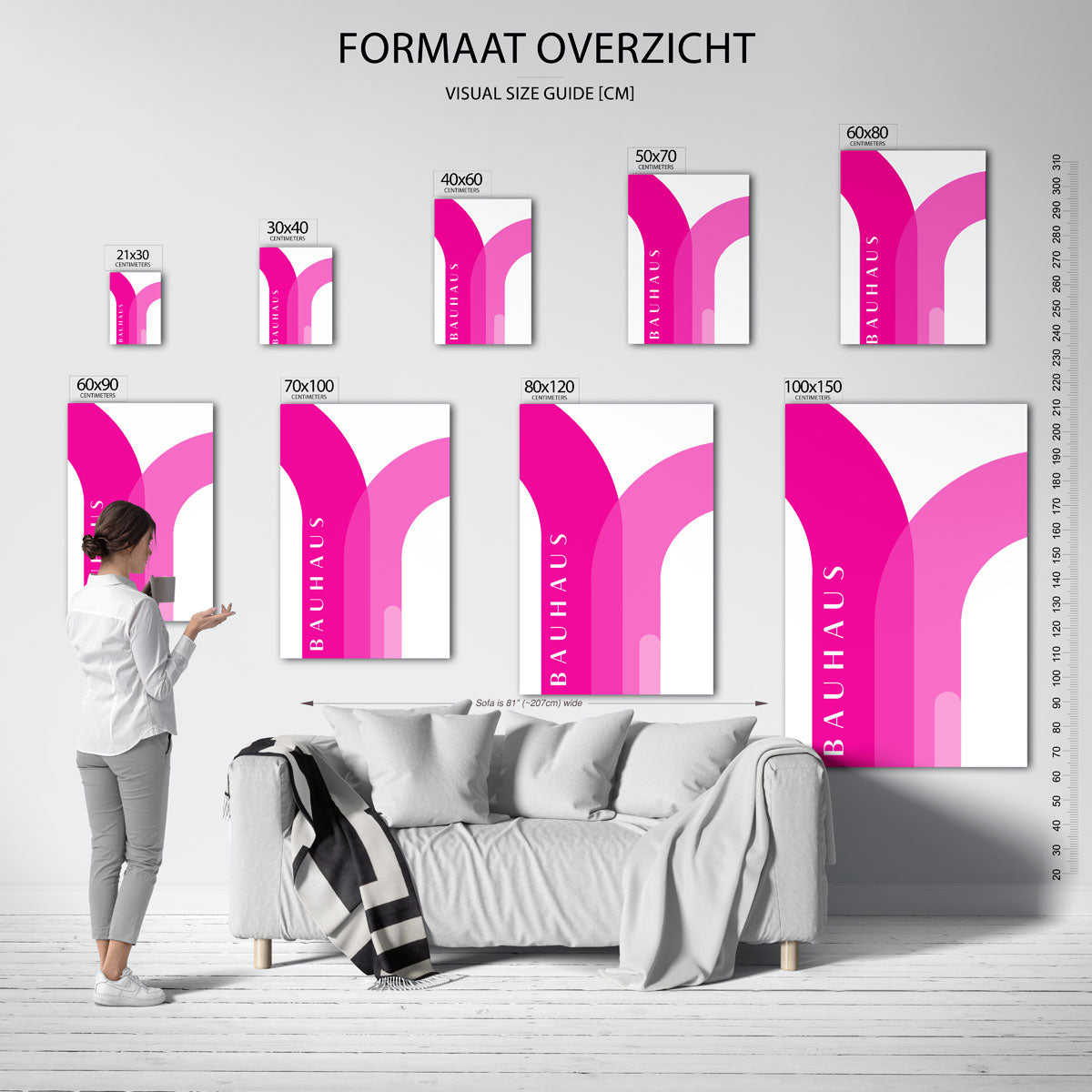 Kleurvlakken en lijnen – geometrische poster in Bauhaus-stijl van WallArtistic