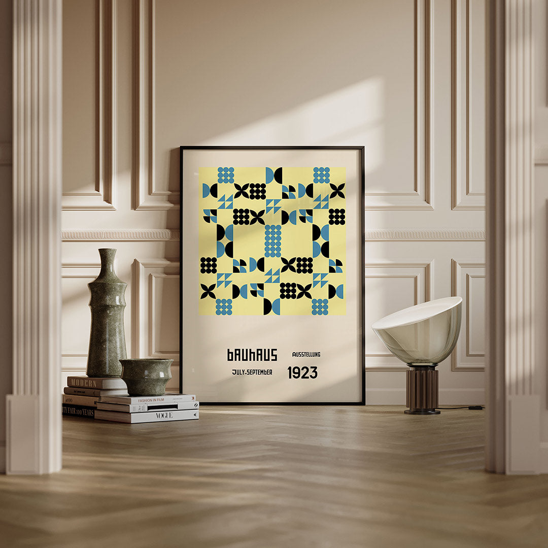 Vormritme en kleur – moderne Bauhaus wandkunst als poster