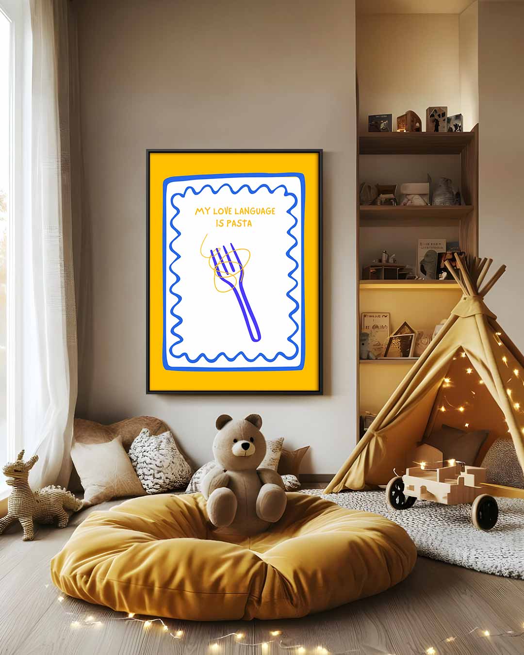 Pasta Liefdestaal – modern portret kunstwerk van WallArtistic