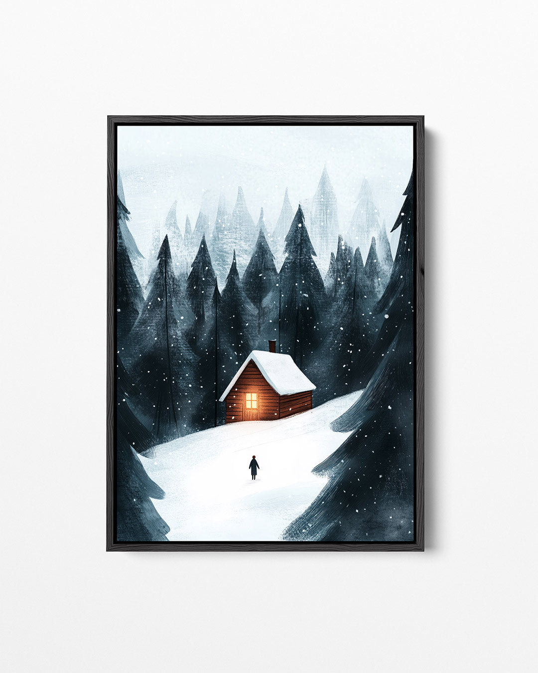 Winterse boswandeling – staand wanddecoratie kunstwerk