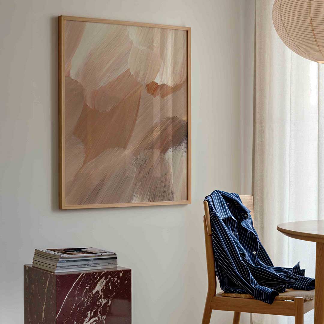 Abstracte penseelstreken – artistieke poster in staand formaat