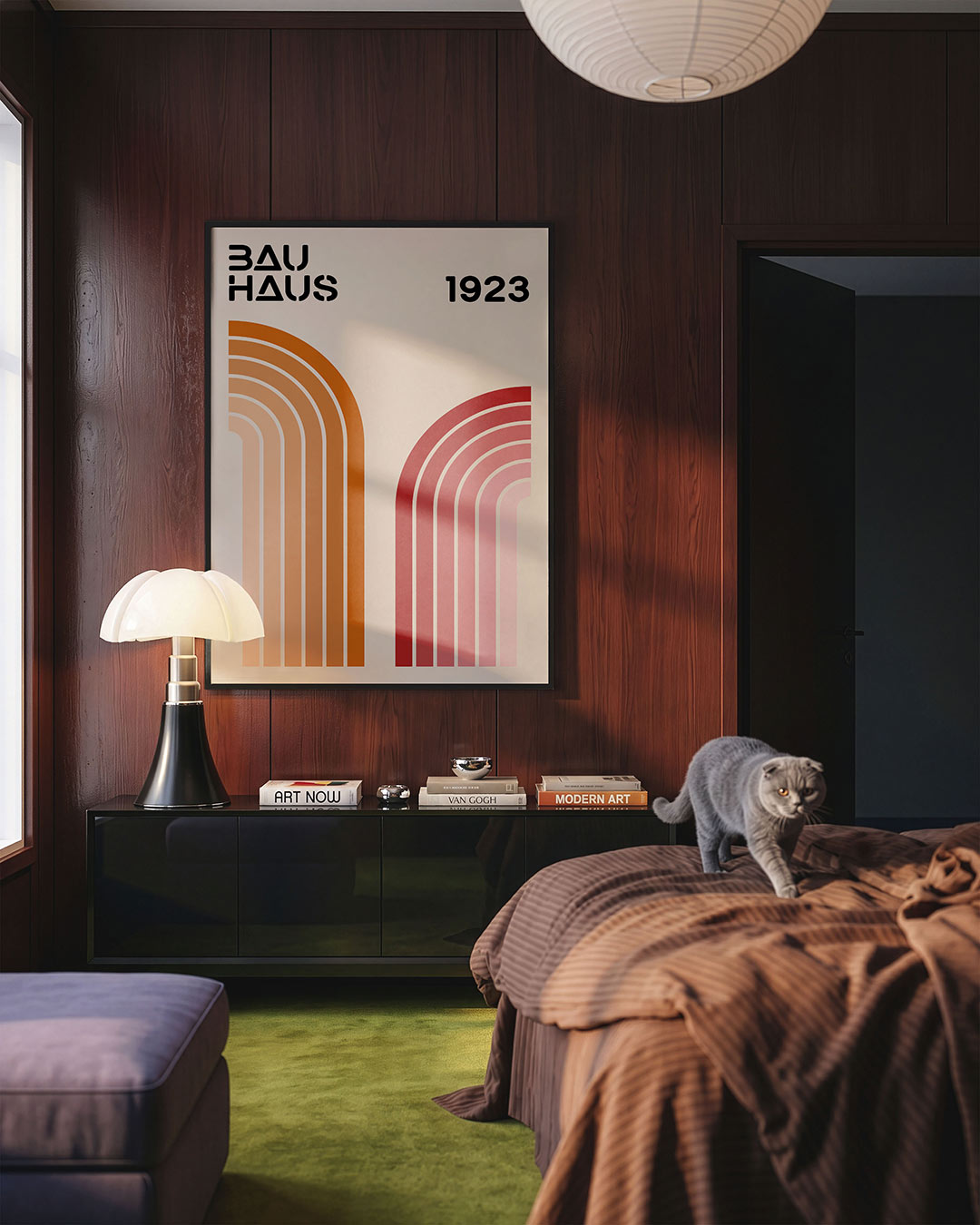 Kleurvlakken en lijnen – geometrische Bauhaus poster in staand formaat