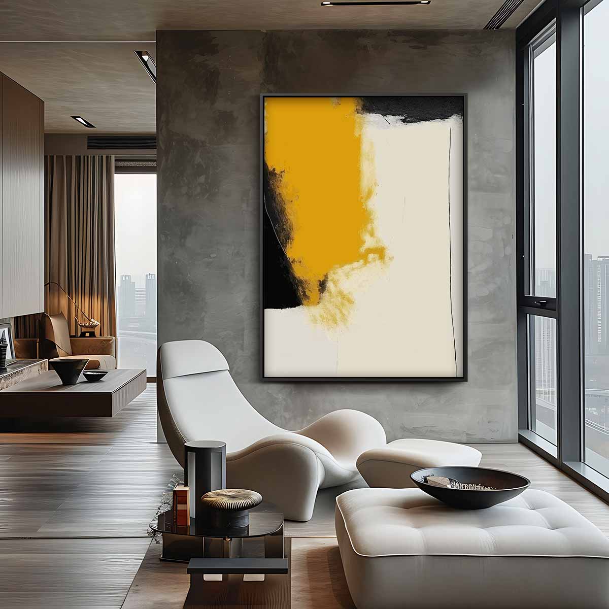 Stroom van Oker – canvas wanddecoratie in portret formaat