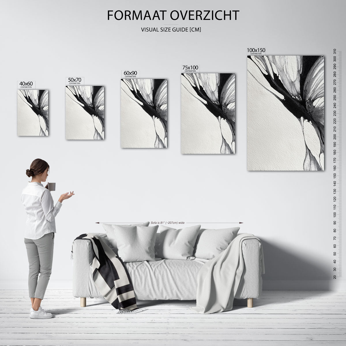 Organische lijnen – staande wanddecoratie van WallArtistic