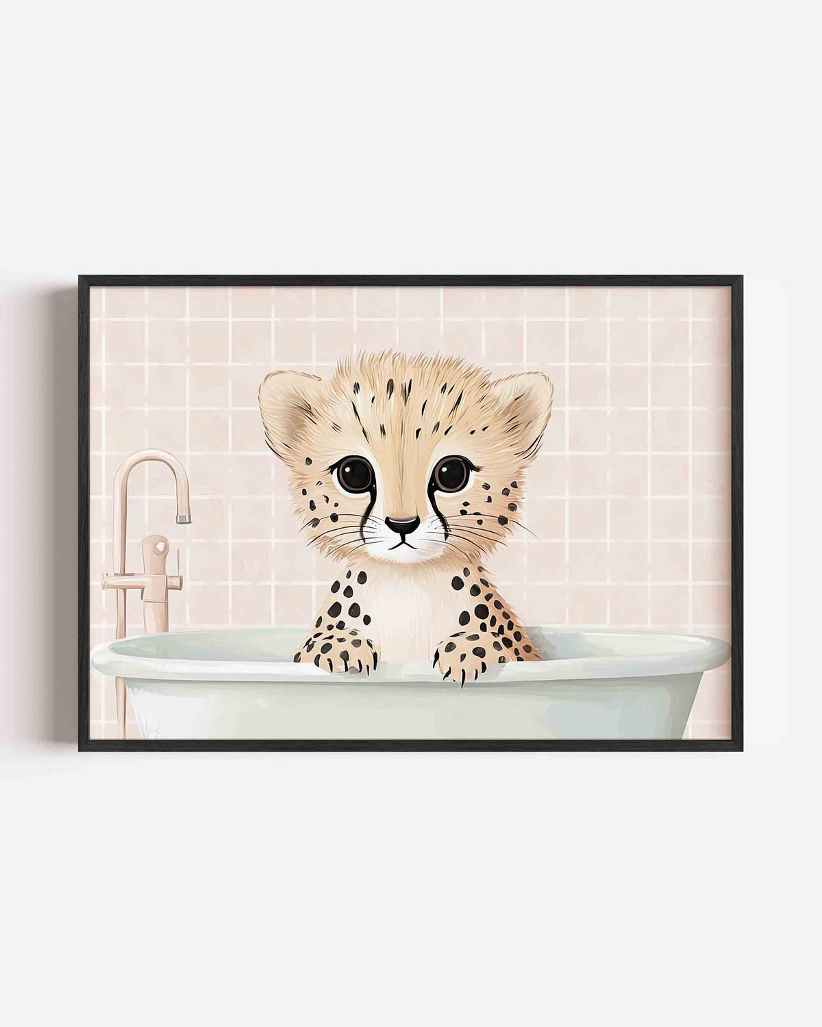 Cheetah in bad – dieren landscape poster als wanddecoratie