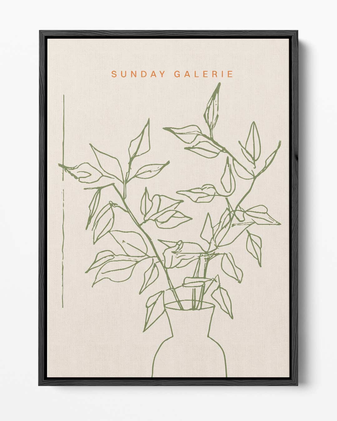 Botanische Lijntekening op Canvas – portret kunstwerk als wanddecoratie