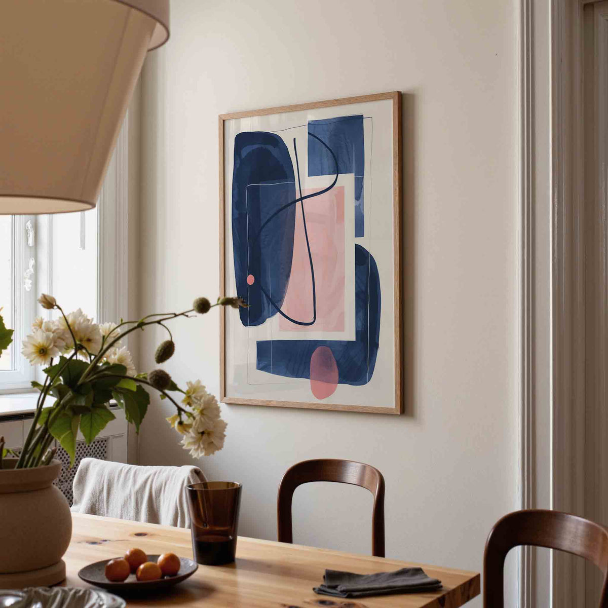 Abstracte vormen – eigentijdse illustratie poster in staand formaat
