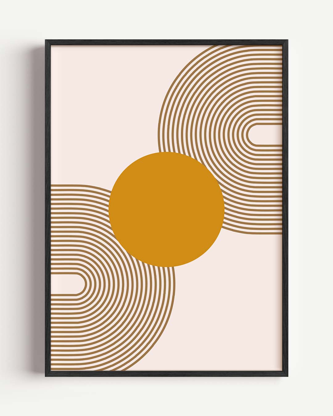Stijlvolle Retro Cirkel – abstracte portret poster als wanddecoratie