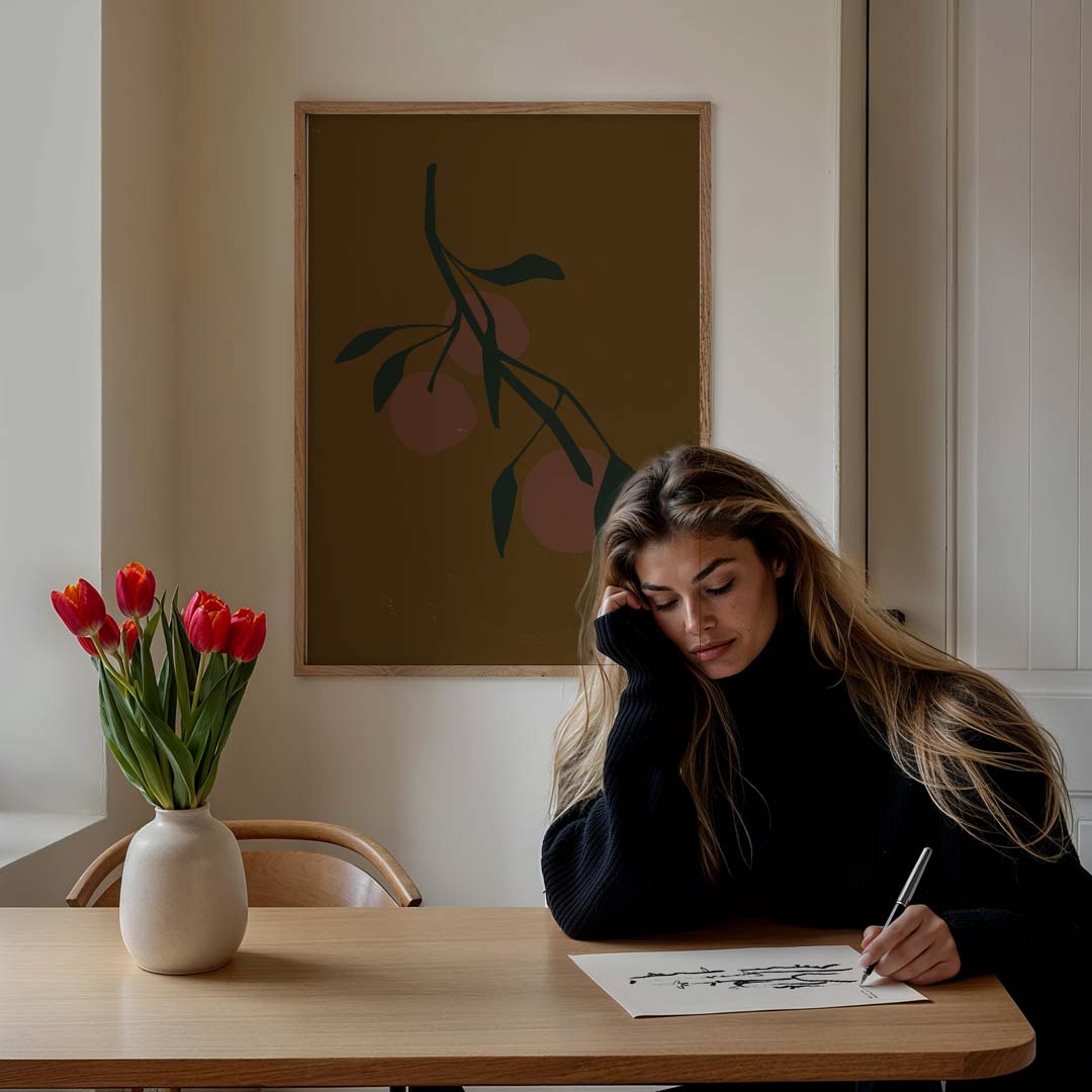 Tijdloze Tak – bloemen poster in staand formaat