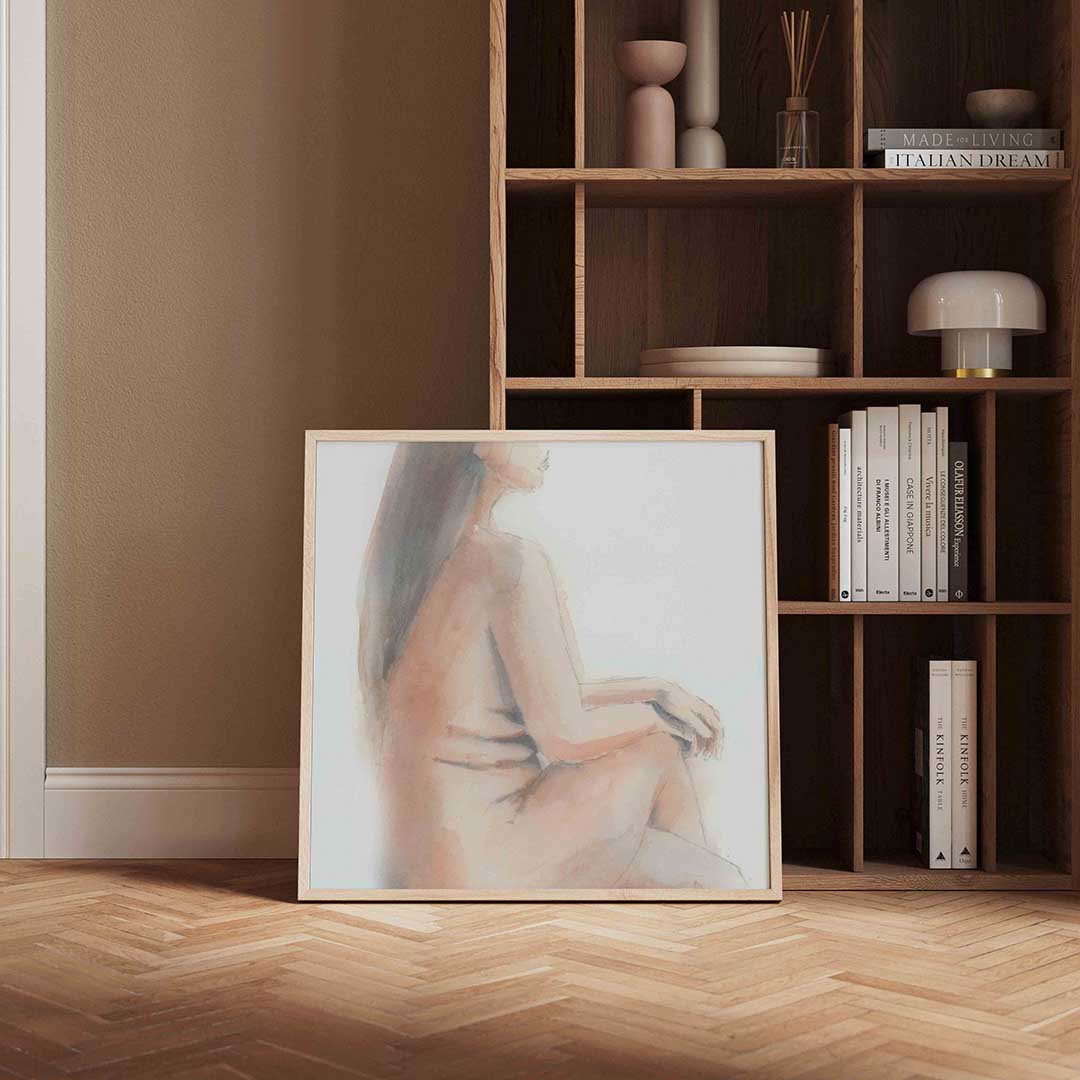 Zittende figuur – portret poster in vierkant formaat