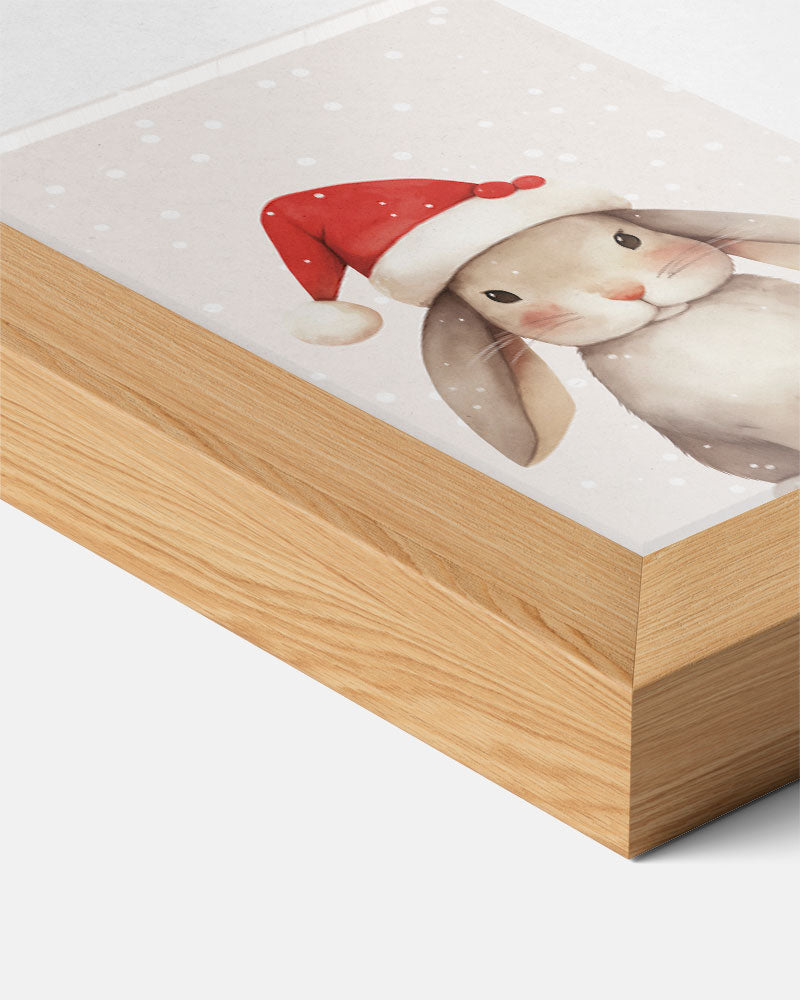 Kerstkonijn – kids poster als vrolijke staande wanddecoratie