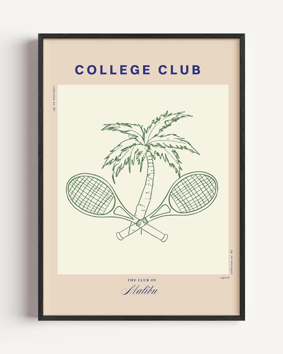 College Club Malibu – College Club portret poster als wanddecoratie