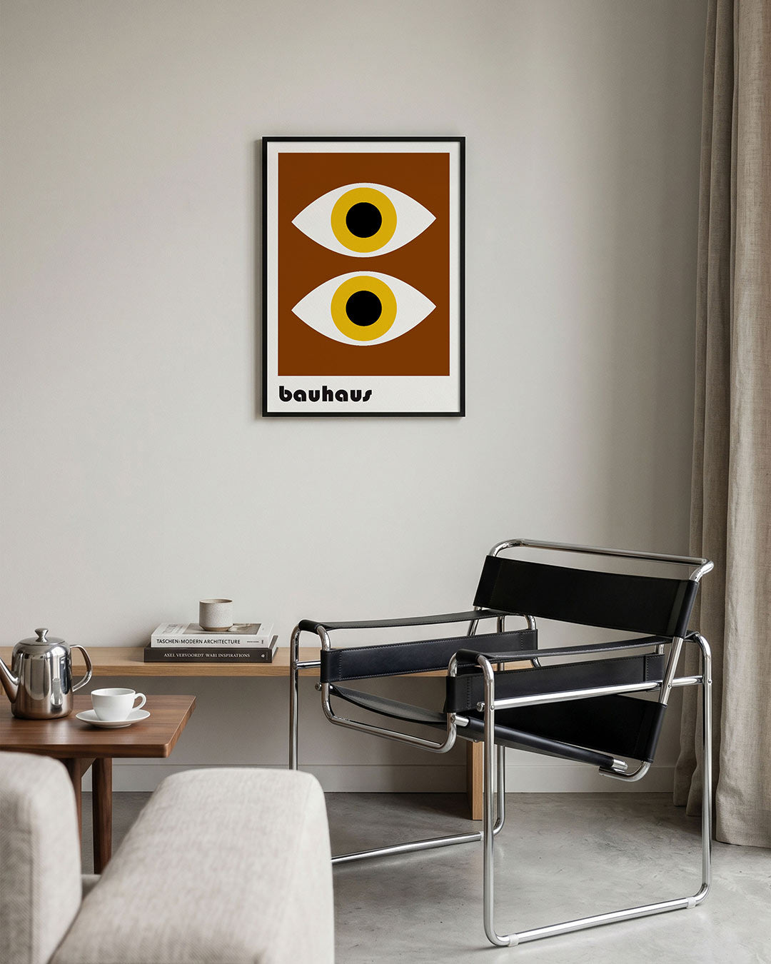 Oogvormen en kleur – geometrische Bauhaus poster in staand formaat