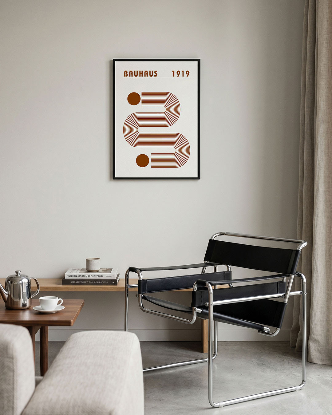 Lijnen en vormen – geometrische Bauhaus poster in staand formaat