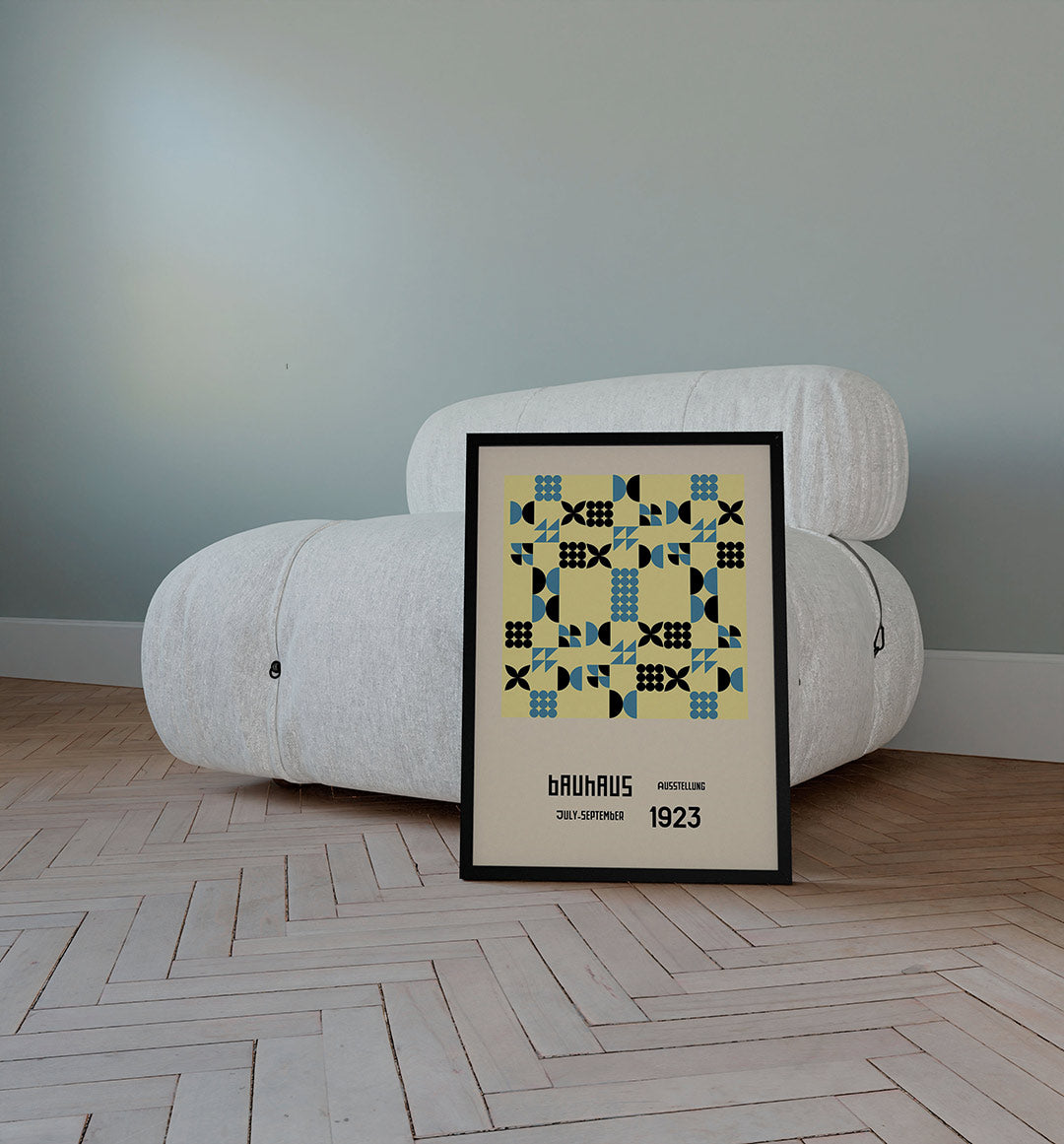 Vormritme en kleur – staande Bauhaus poster voor aan de muur