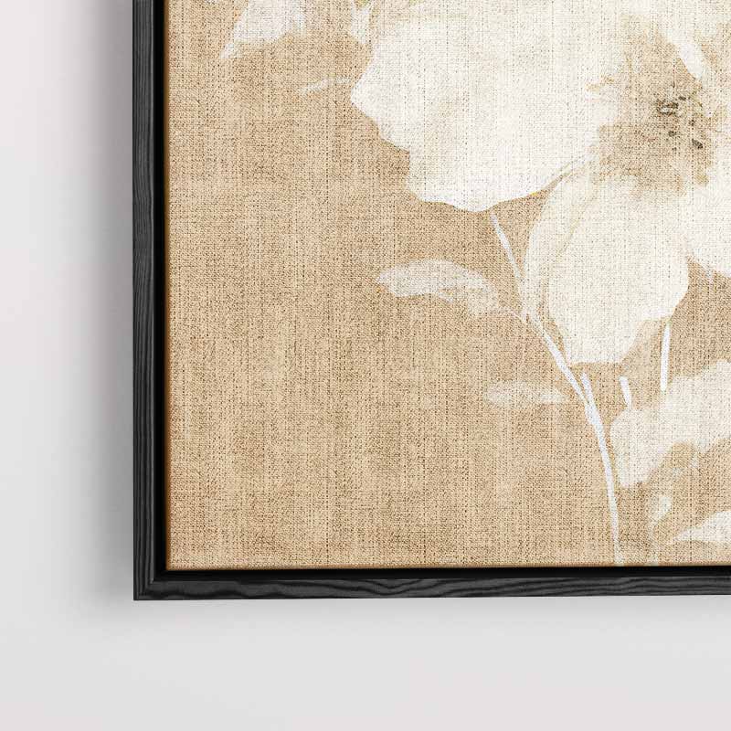 Zachte Bloemsymfonie in Neutrale Kleuren – staand kunstwerk voor modern interieur