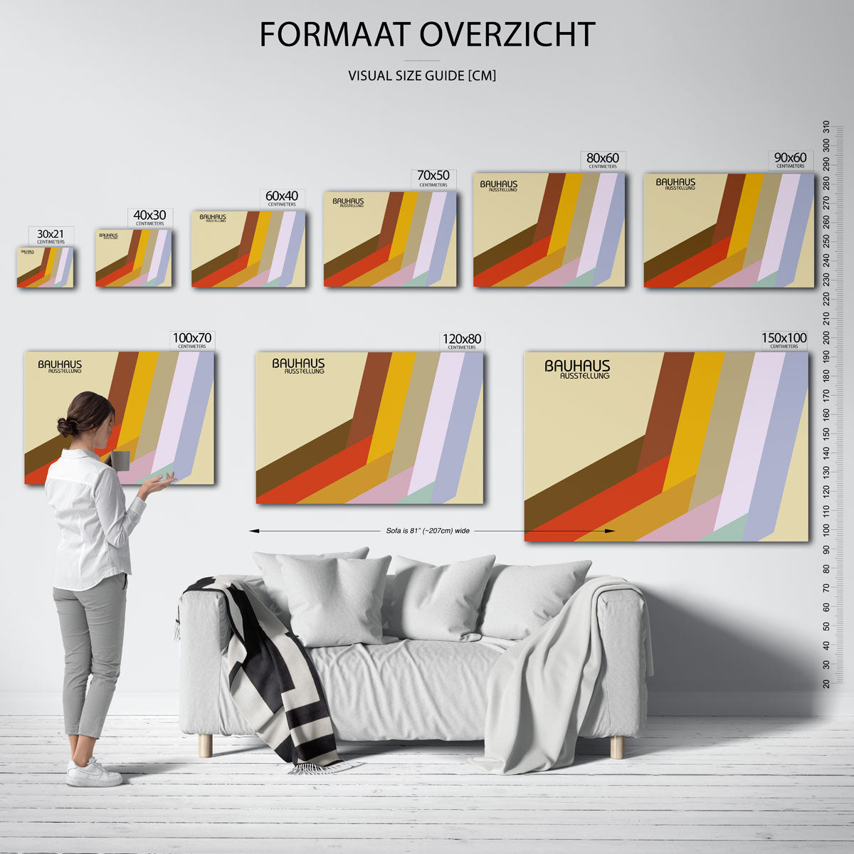 Vorm en kleurvlakken – geometrische poster in Bauhaus-stijl van WallArtistic