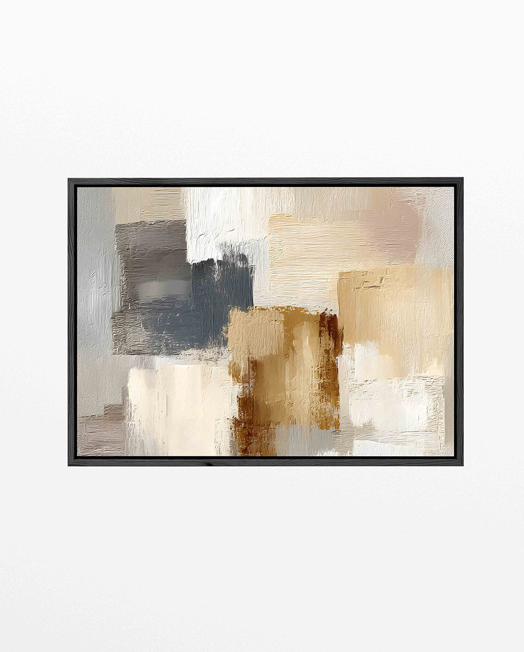 Gelaagde kleurvlakken – liggend abstract kunstwerk