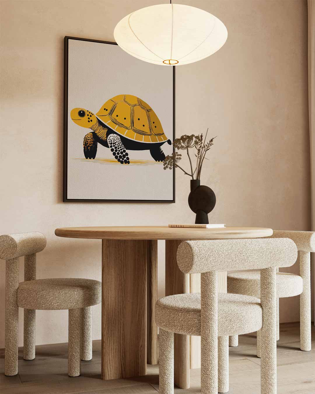 Schattige Schildpad Illustratie – staand kunstwerk voor modern interieur
