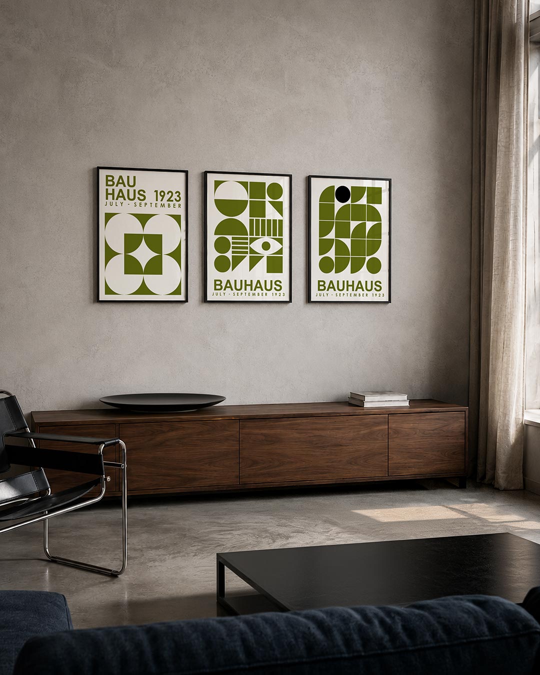 Vormen en vlakken posterset – tweede productweergave – deze posterset in drie delen toont een speelse wisselwerking van