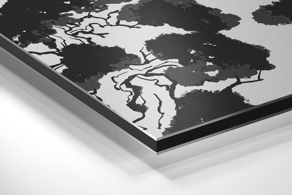 Berglandschap in Oosterse Stijl – canvas kunstwerk als wanddecoratie