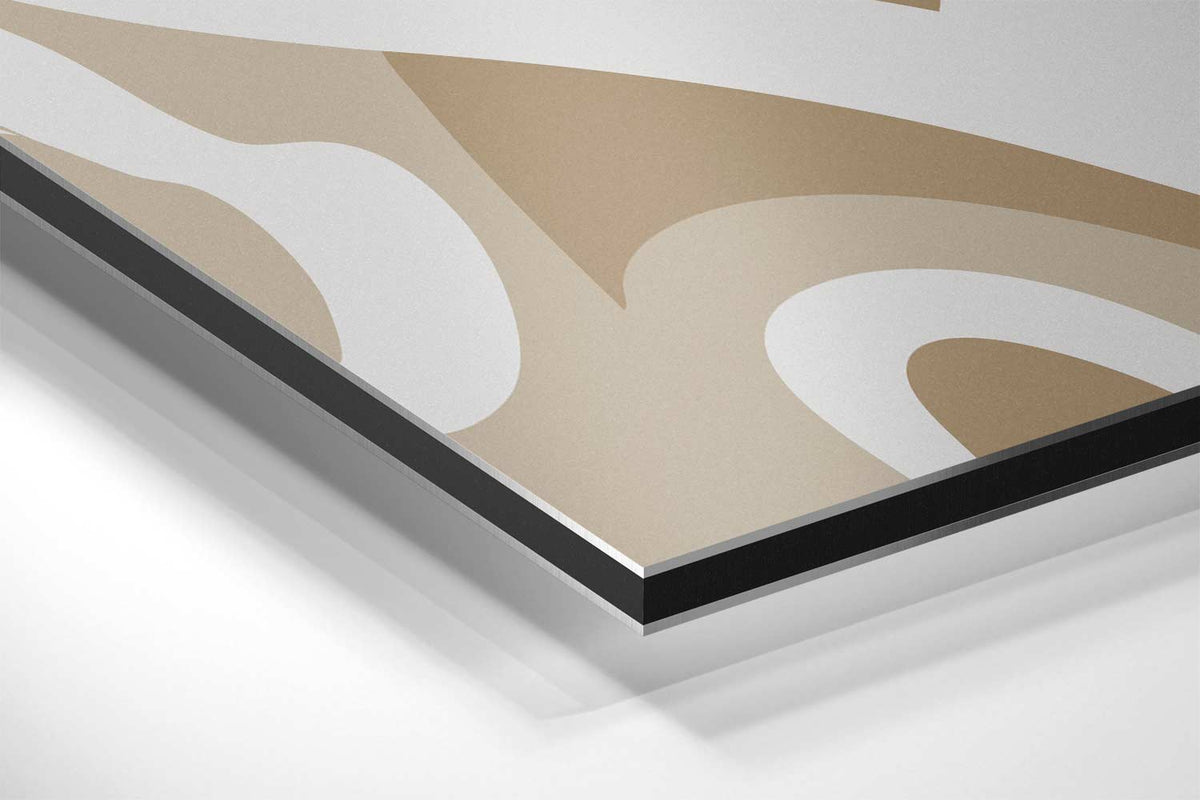 Organische Vormen in Beige – canvas kunstwerk als wanddecoratie