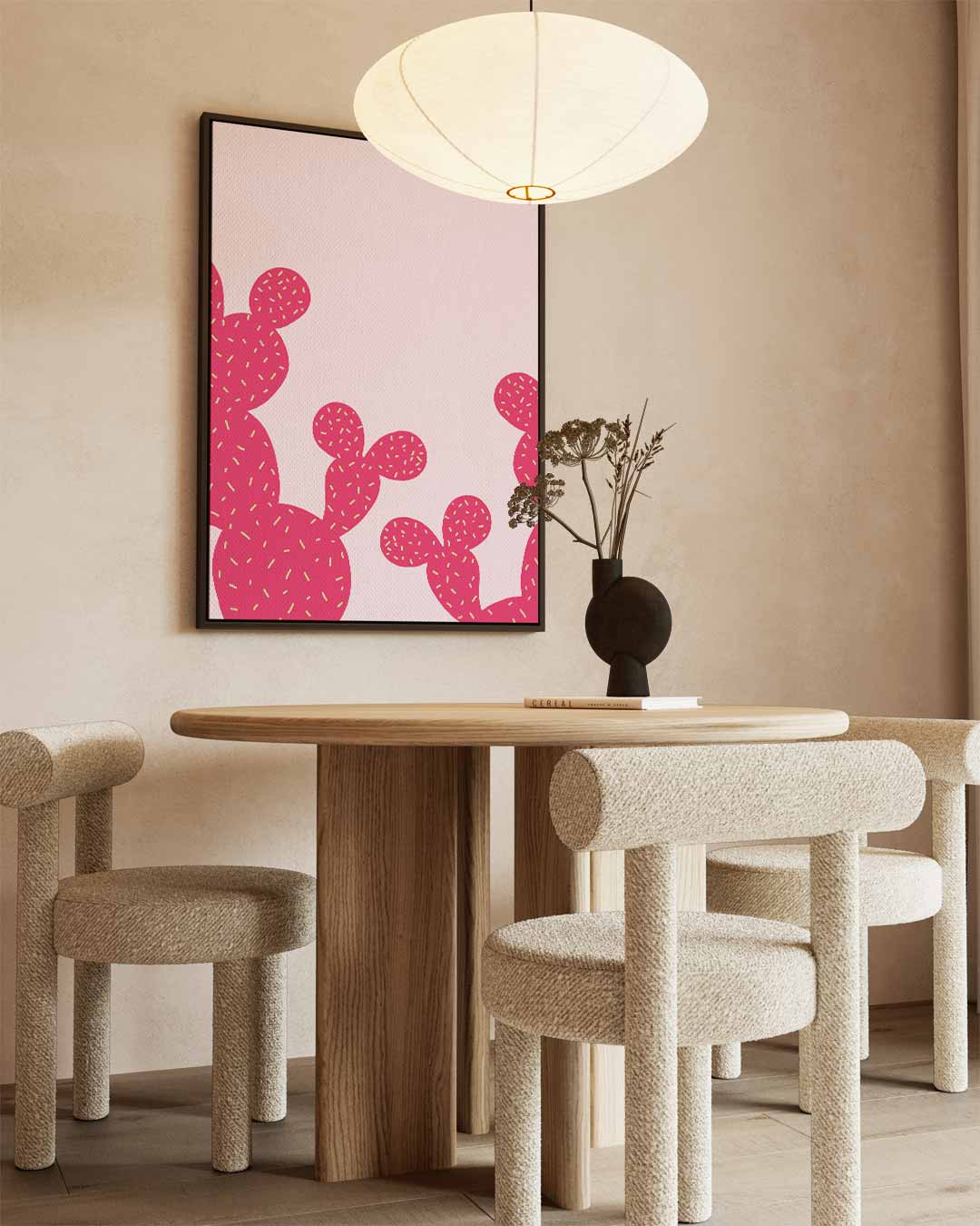 Cactus Pop Art – canvas wanddecoratie in portret formaat