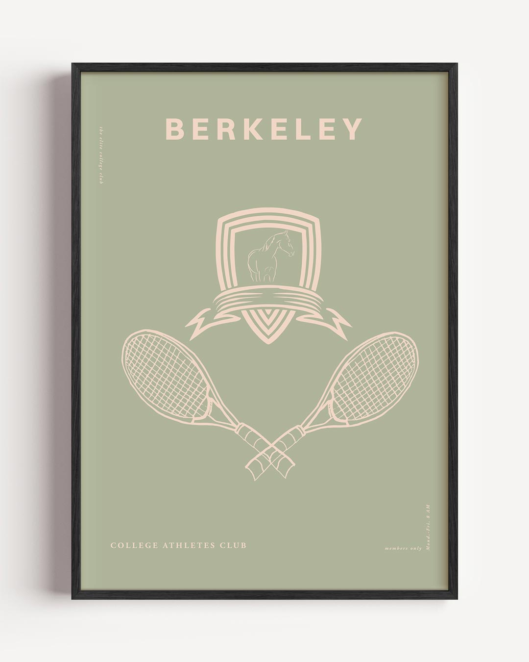 Stijlvolle Berkeley Tennis Club – College Club portret poster als wanddecoratie