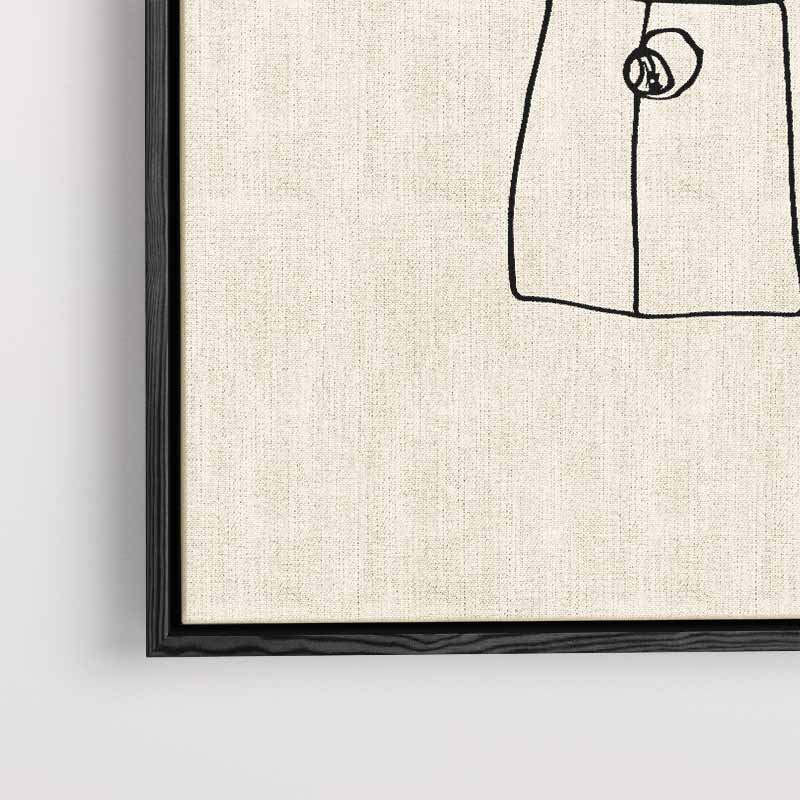 Minimalistische Mokkakan Tekenkunst – modern portret kunstwerk van WallArtistic