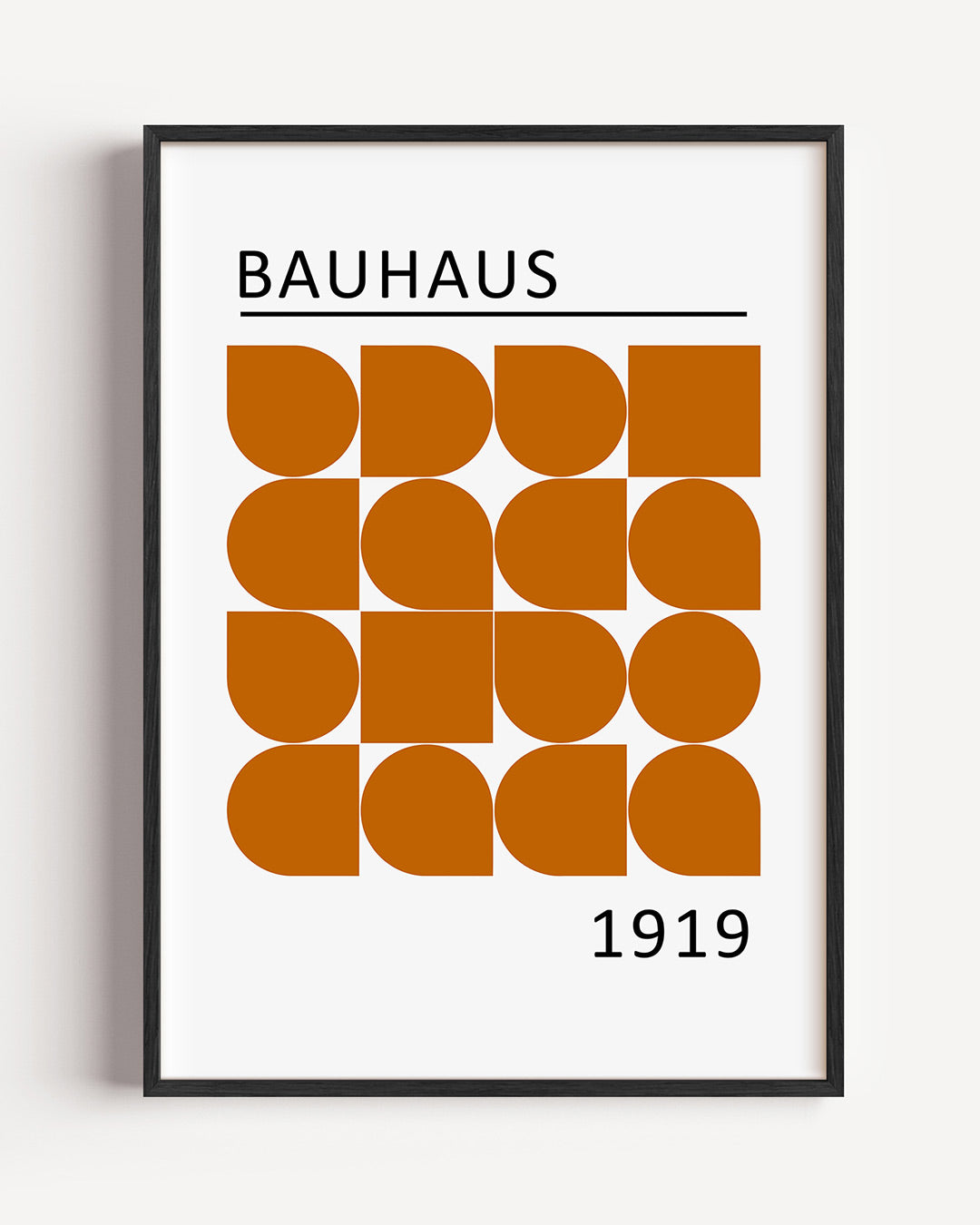 Vormritme en kleur – staande Bauhaus poster als wanddecoratie
