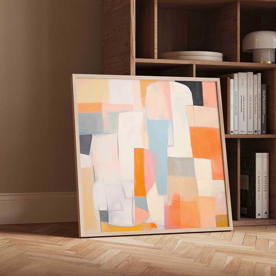 Abstracte vormen – geïllustreerde wandkunst als vierkante poster