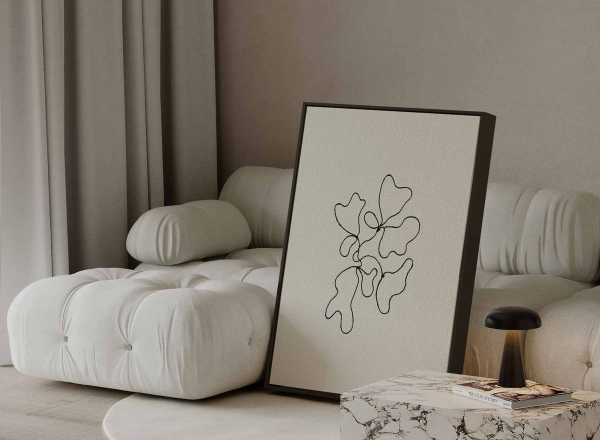 Organische Lijnenspel – staande wandkunst voor woonkamer of interieur