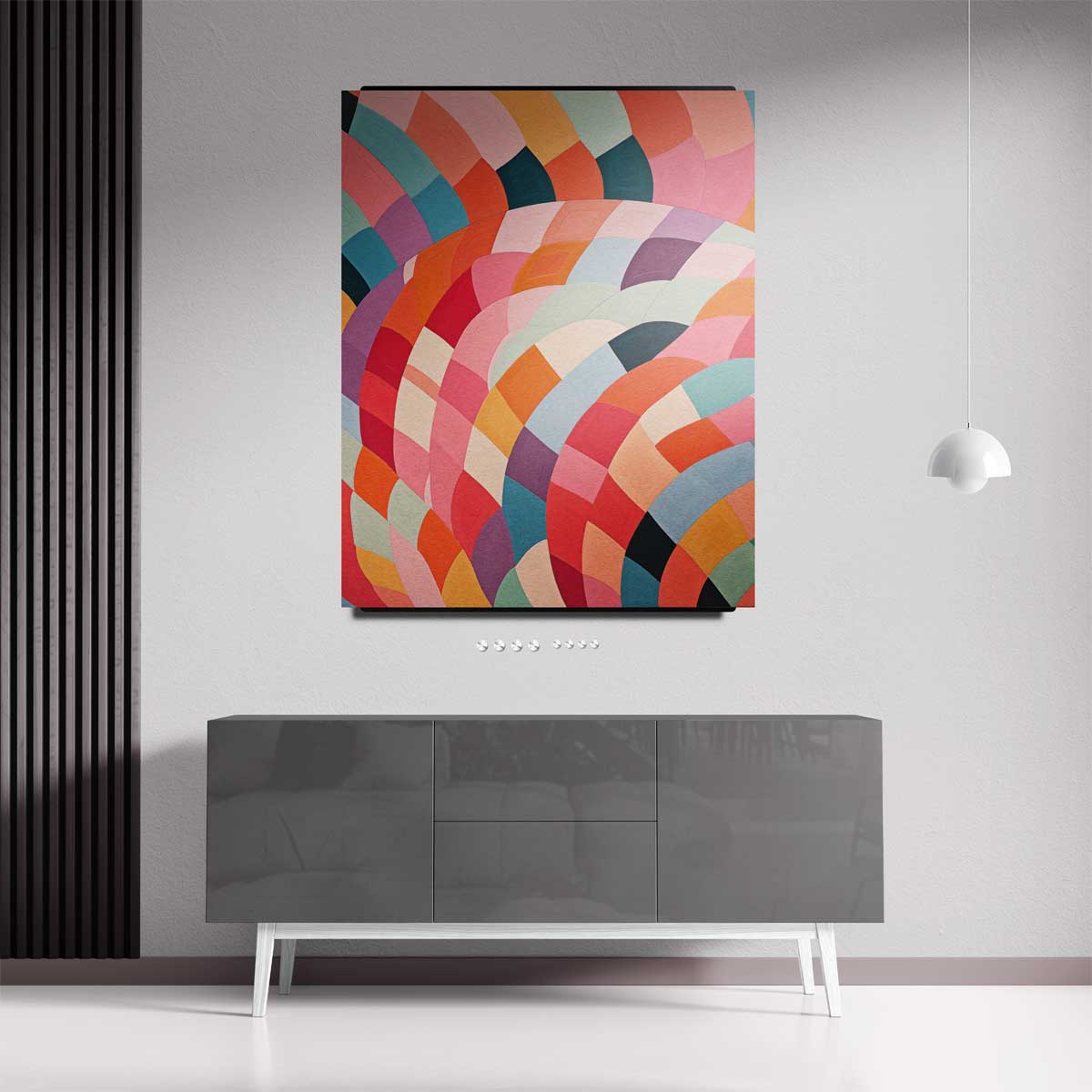 Kleurrijke Abstracte Harmonie – staand kunstwerk voor modern interieur