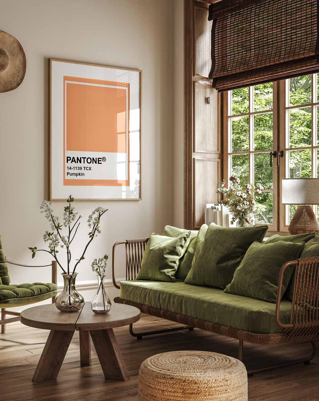 Pantone Stijlvolle Pumpkin – staande muurposter met Popart uitstraling