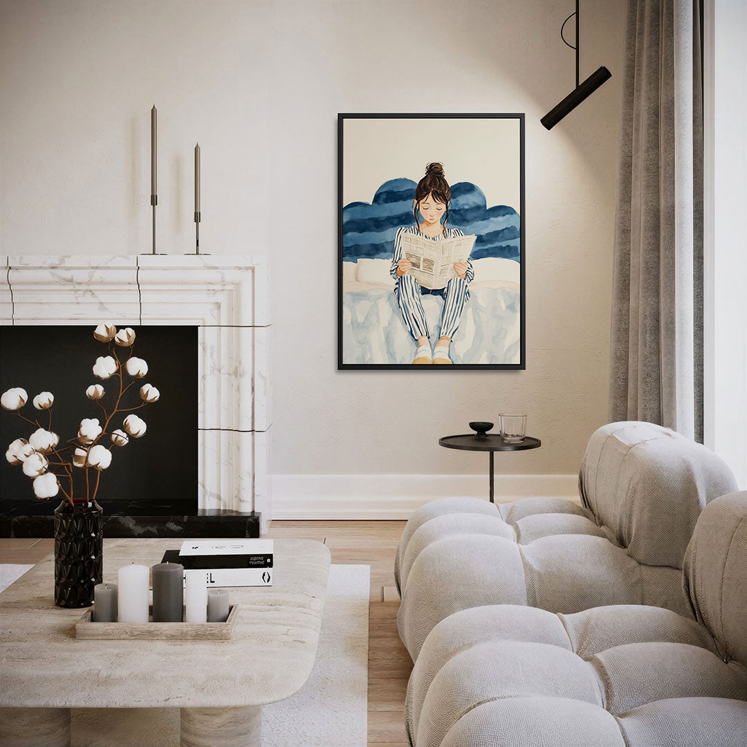 Ontspannen lezen – staand wanddecoratie kunstwerk