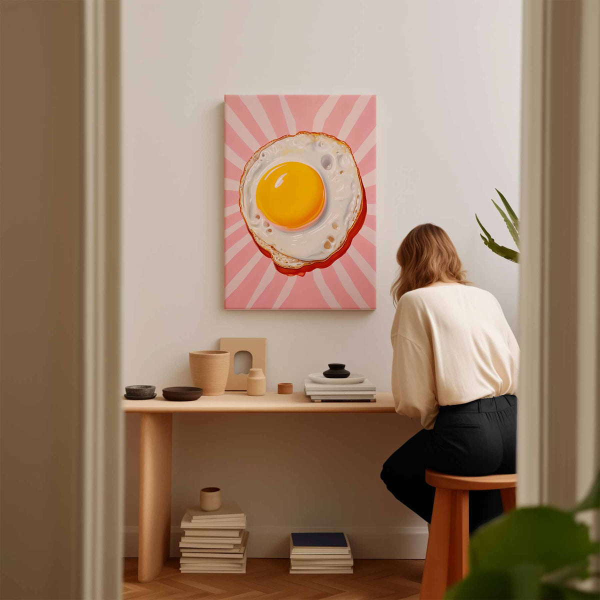 Stralende Spiegelei Boost – plexiglas kunstwerk als wanddecoratie