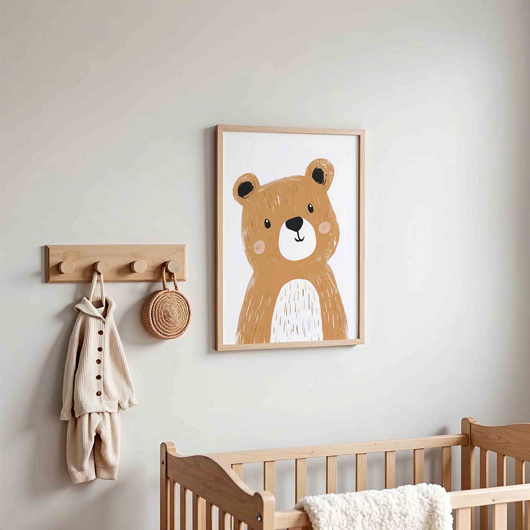 Schattige beer – kinderposter in staand formaat