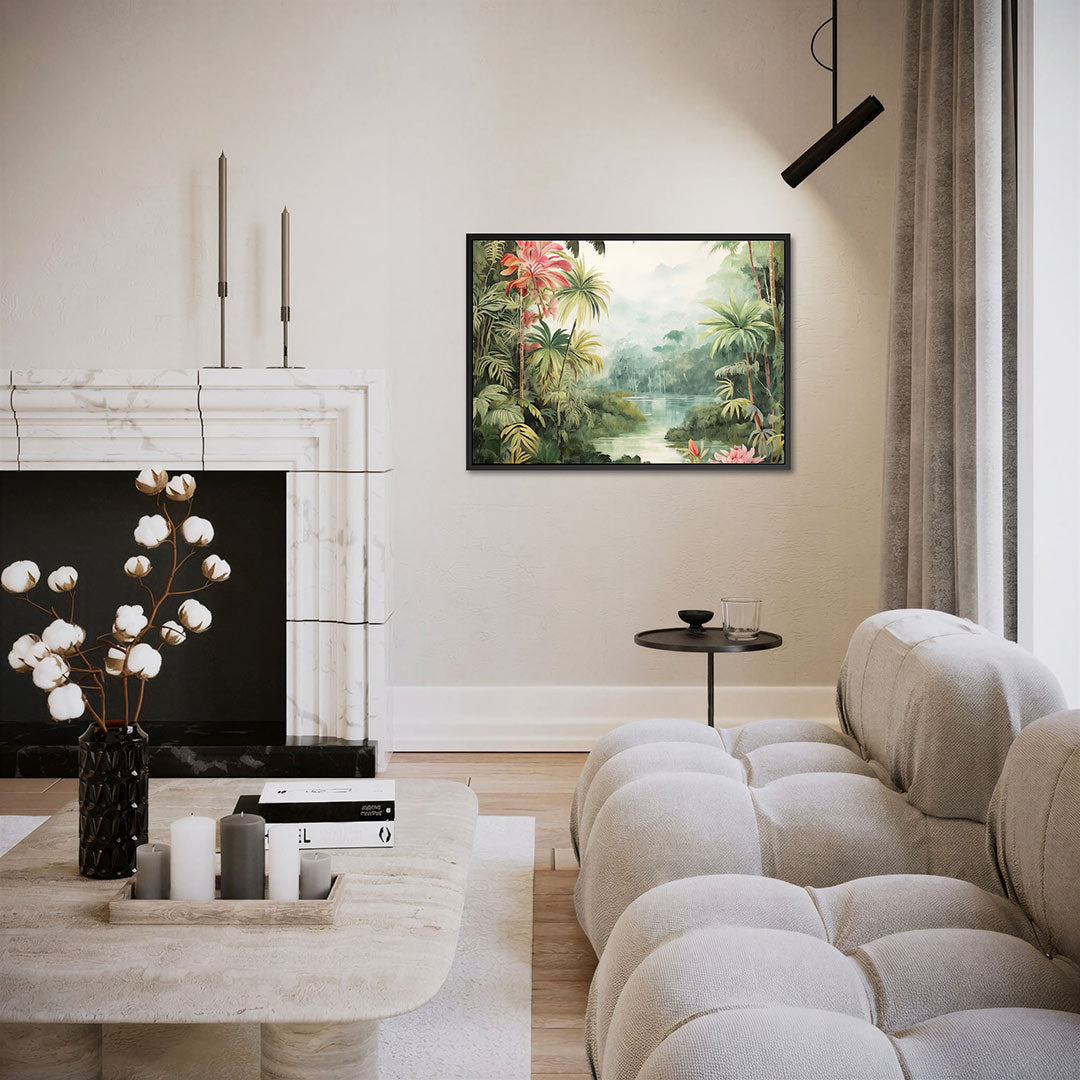Tropisch landschap – liggende wanddecoratie