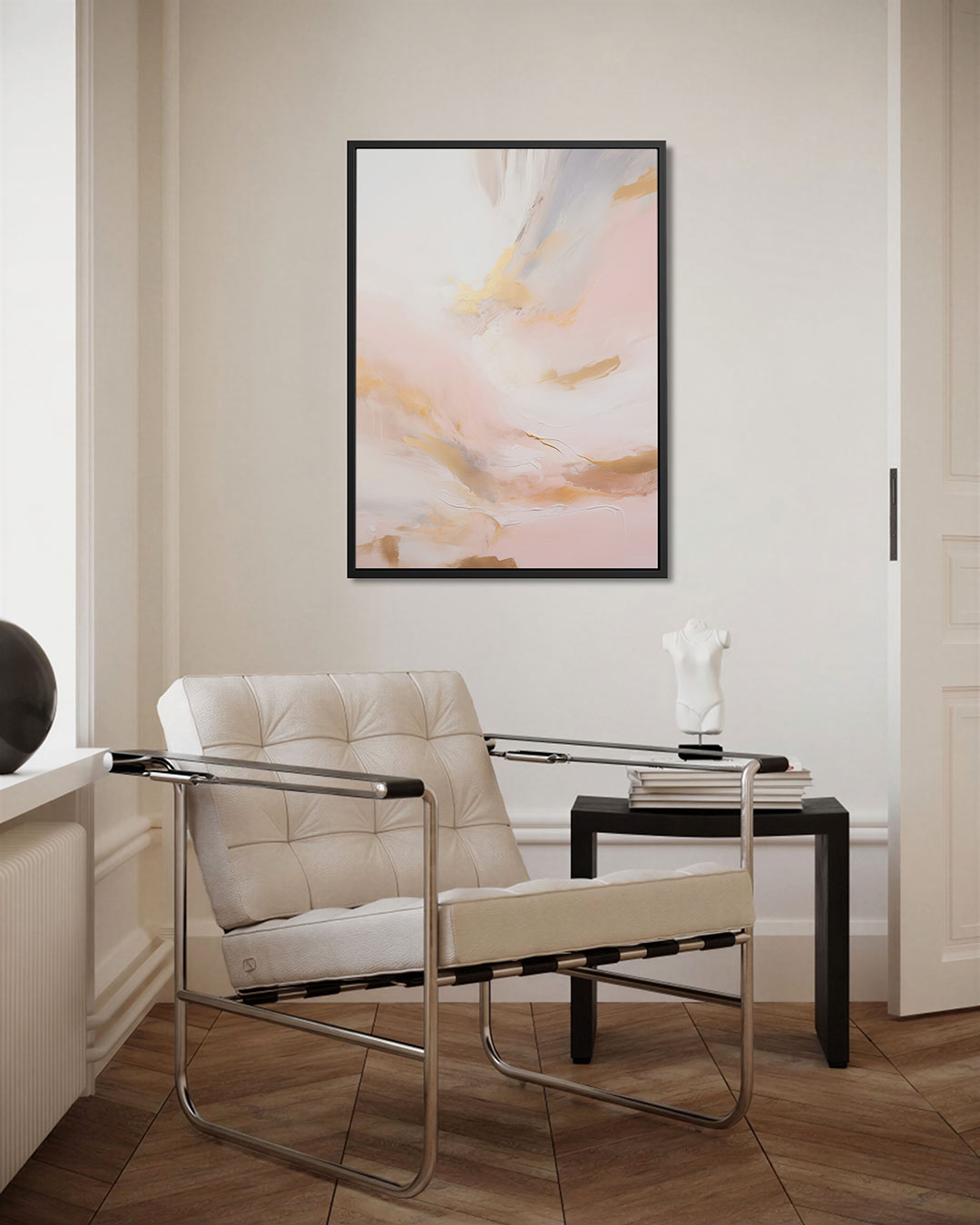 Zachte kleuren vloeiend – staand wanddecoratie kunstwerk
