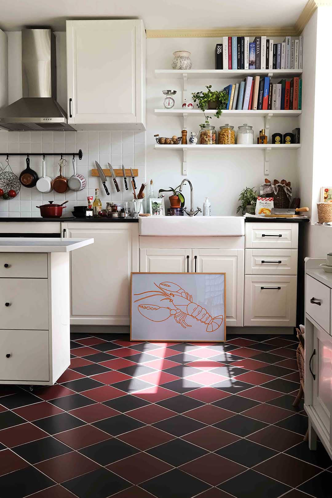 Oranje kreeft – liggende keuken wanddecoratie van WallArtistic