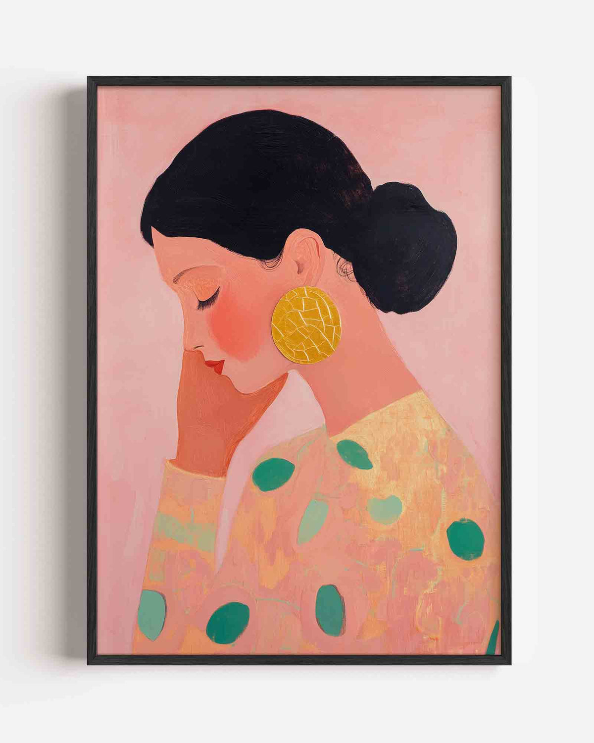 Vrouw met gele oorbel – moderne portret poster als wanddecoratie