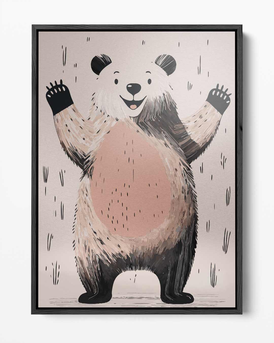 Vrolijke Panda Illustratie – portret kunstwerk als wanddecoratie