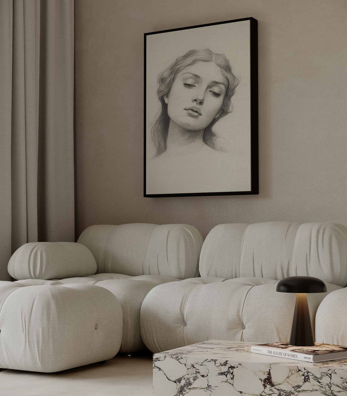 Tijdloze Elegantie – modern portret kunstwerk van WallArtistic