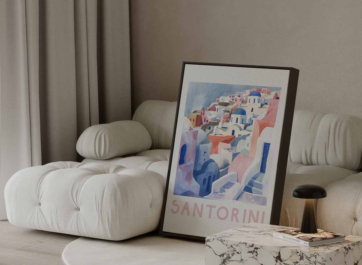 Santorini Droomlandschap – dibond kunstwerk als wanddecoratie