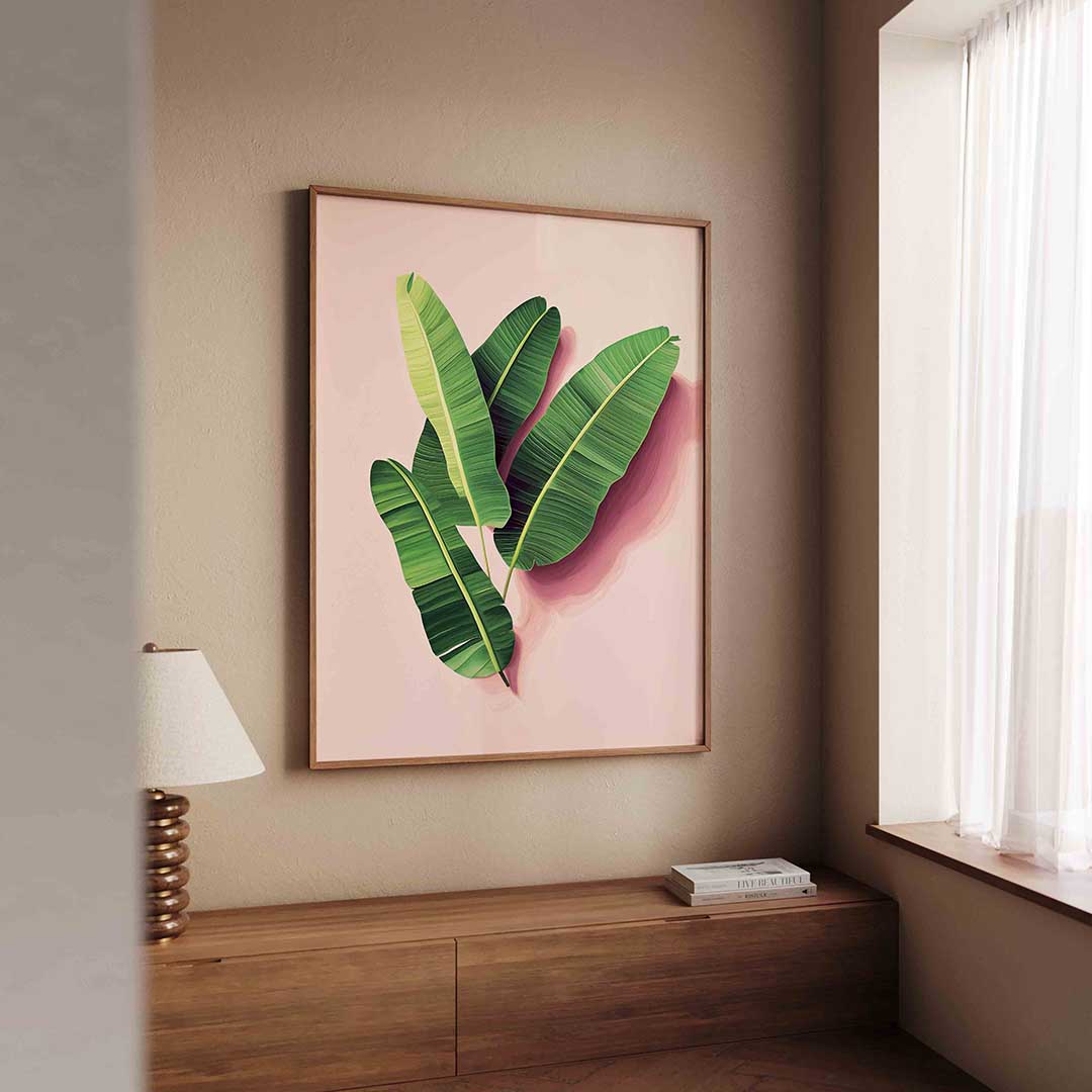 Banana bladeren – tropische wandkunst als portret poster