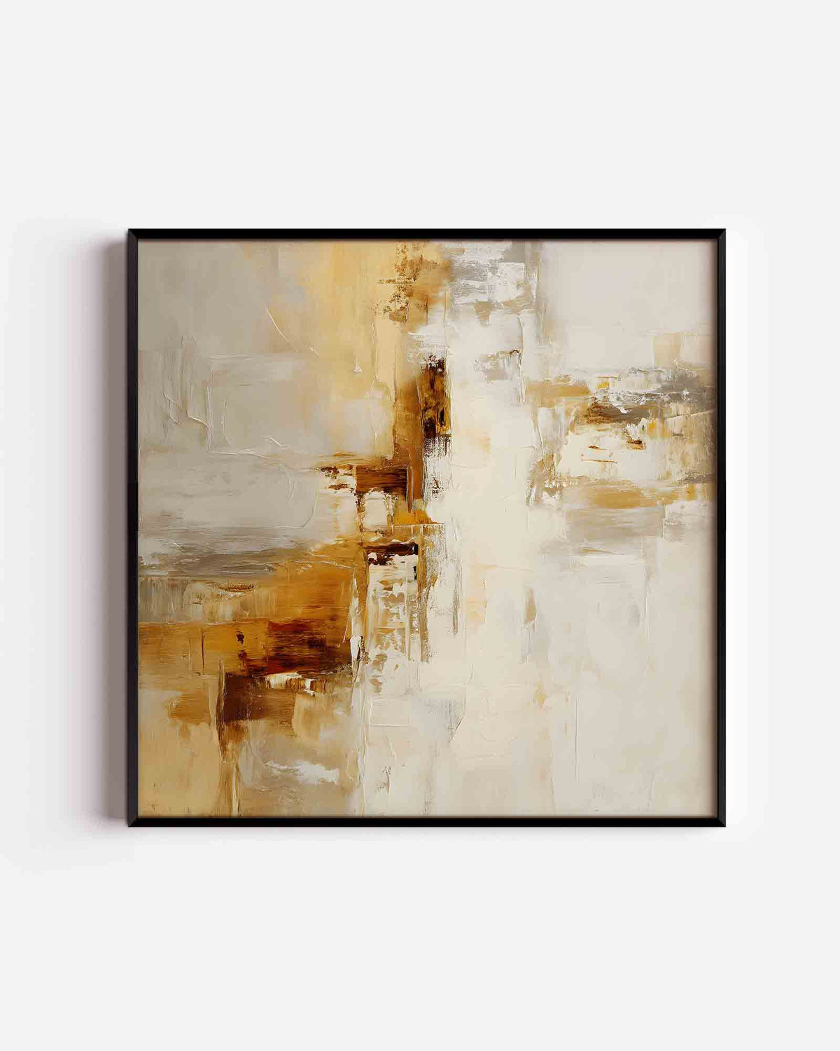 Abstracte beige en bruine – abstracte textuur vierkante poster als wanddecoratie