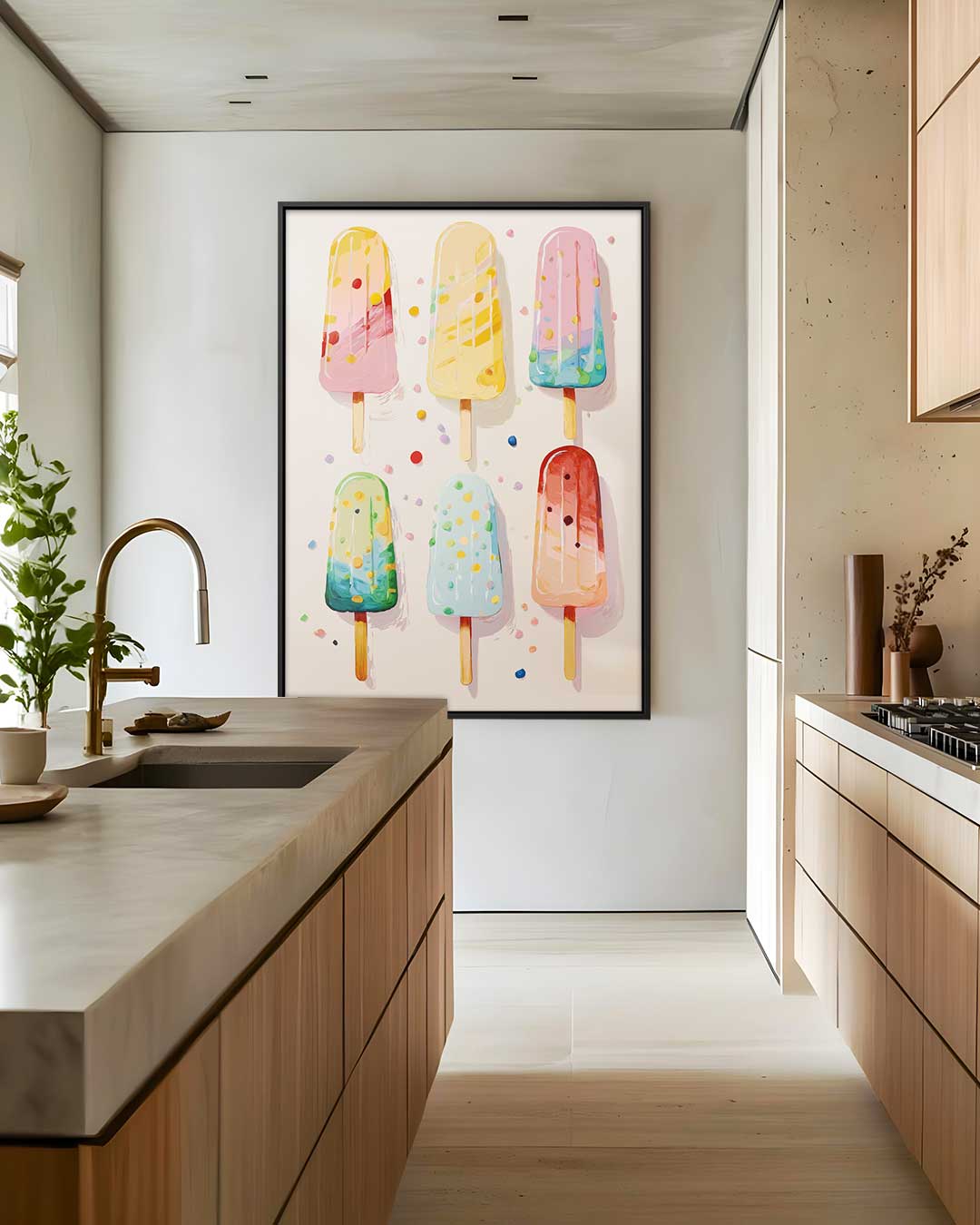 Kleurrijke Ijsjes Poster – staand kunstwerk voor modern interieur