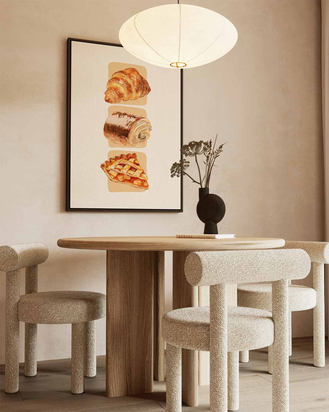Verrukkelijke Bakkerij Trio – canvas wanddecoratie in portret formaat